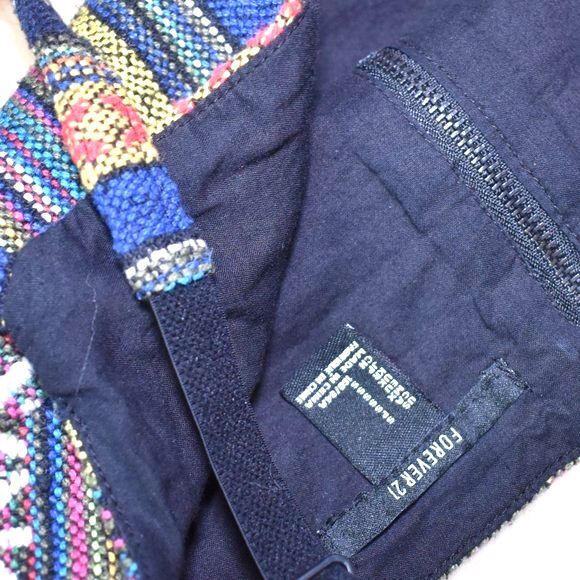 Forever 21 Patchwork Crop Top Size Small Multicolor Adjustable Straps Boho - Picture 15 of 15